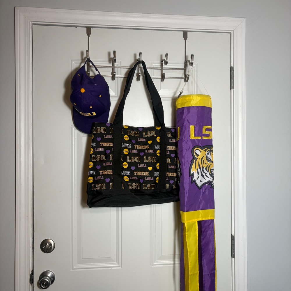 LSU Tigers Bundle Tote Bag Hat Windsock Unisex OS Purple Gold Excellent Fan Gear